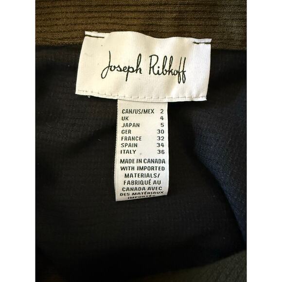Joseph Ribkoff Olive/Black Cole Neckline Sweater Faux Leather Trim Womens Size 2 - Picture 8 of 9
